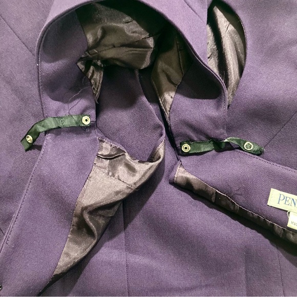 Pendleton 100% Virgin Wool Sleeveless Sheath Dress Purple Sz 8 Made in USA 2000s - Picture 14 of 16